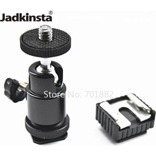 Tripod Head Mini Ballhead Hot Shoe Adapter 90 Degree Vertical Shooting Ball Head 1/4 Light Stand Mount to 1/4 Thread