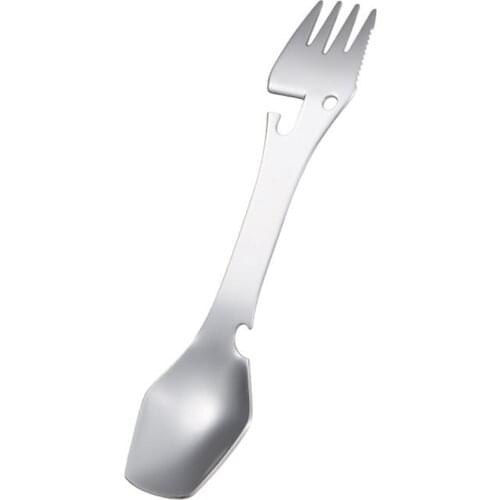 Five In One Camping Multifunctional Kit Practical Fork Knife Spoon Opener Outdoor Survival Tool Fork Spoon