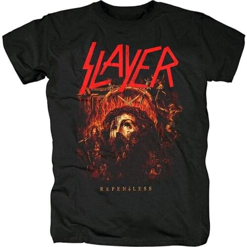 Mens TShirt Short Sleeve Shirt Slayer Rock Tee Women Hiphop Shirts(2)