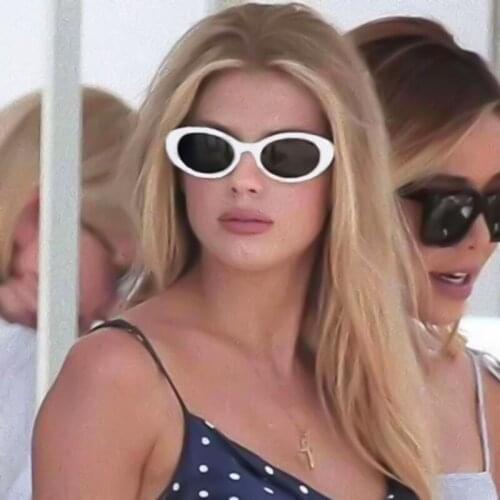 Retro Small Oval Sunglasses Women Vintage Brand Shades Black Red White Color Sun Glasses For Female Fashion Designer Lunette