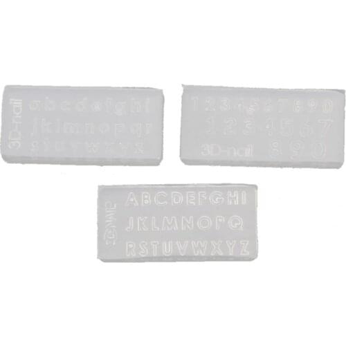 P0RF 3Pcs Small Size Numbers Letters Mold Kit Alphabet Pendant UV Resin Silicone Mold
