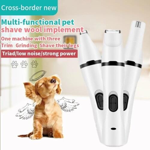 Dog Clippers Professional Pet Foot Hair Trimmer Dog Growing Clipper USB Rechargeable Butt Ear Eyes Hair Cutter Remover Low-noise