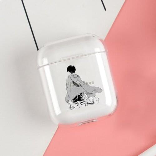 Levi Ackerman Anime Clear Cases For Apple Airpods 1 2 Earphone Bluetooth Wireless Cover For Airpods 2 1 Coque