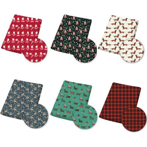 Christmas Polyester Cotton Fabric For Sewing Santa Claus Tree Printed Fabric By The Meter DIY Crafts Supplies 45*145 cm 1 pc