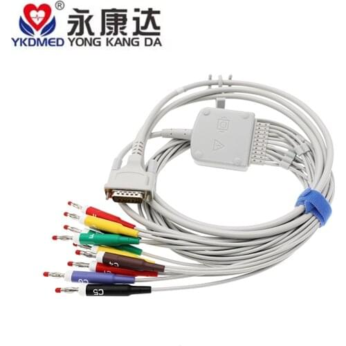 Schiller one-piece 10-lead ECG EKG Cable IEC Banana 4.0 Leadwires for Patient Monitor free shipping