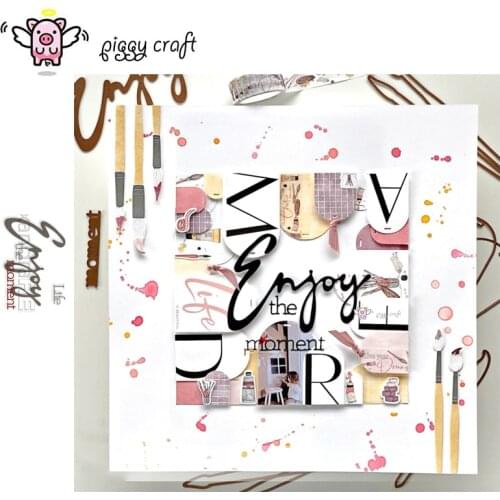 Piggy Craft metal cutting dies cut die mold Enjoy letter decoration Scrapbook paper craft knife mould blade punch stencils dies