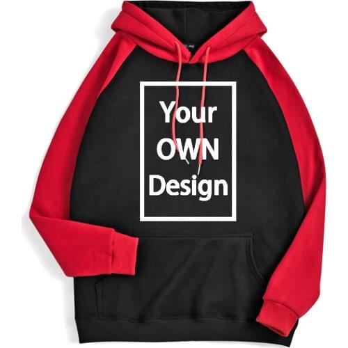 Your OWN Design Brand Logo/Picture Custom Men Women DIY Raglan Hoodies Sweatshirt Casual Hoody Clothing 13 Color Loose Fashion