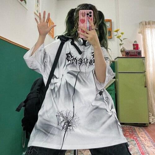 Street hip hop tie dye dark print trendy BF loose large short sleeve half sleeve T-shirts for men and women tees