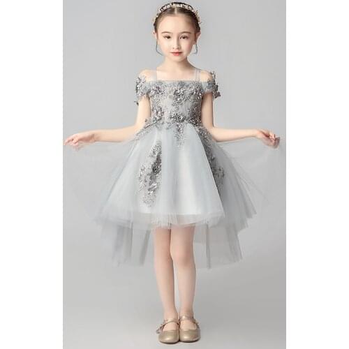 Party Girl Dress Princess Elegant with Lace Flower Girl Dress Wedding Prom Tulle Summer Vestido Festa Girls Dresses AE50GD