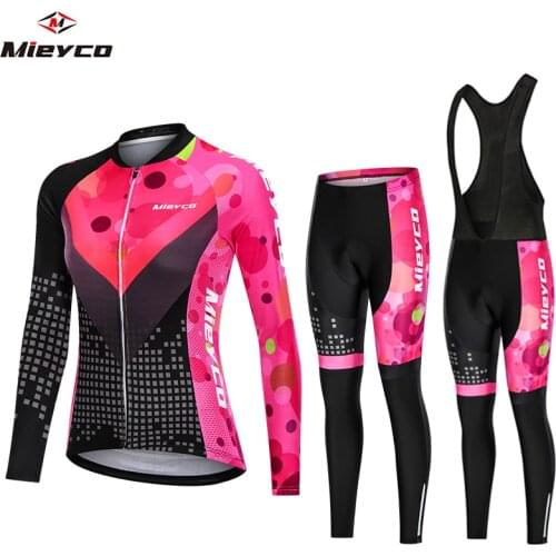 Bike Woman Clothing Road Bike Suit Mtb Cycling Jersey Set Womens Mountain Bike Cycling Bib Pants Jumpsuit Long Sleeve Vtt Cloth