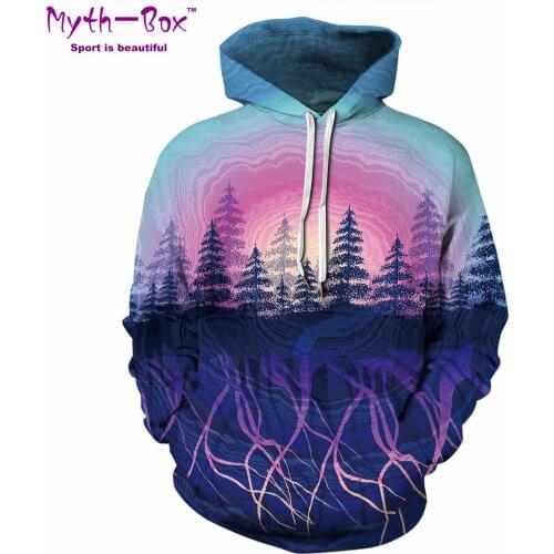 Women/Men Hoodie Sweatshirt Autumn Winter Sport Hoodies Women Forest Printed Hip Hop Sportwear Hooded Sweater Loose Gym Pullover