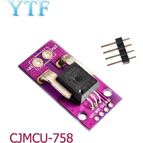 1PCS 50A CJMCU-758 ACS758LCB-100B-PFF-T Linear Current Sensor Hall Current Module