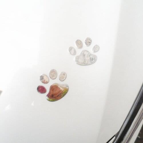 2PCS Car Sticker 3D Animal Dog Cat Bear Foot Prints Auto Accessories for Honda CRV Accord Odeysey Crosstour FIT Jazz City Civic