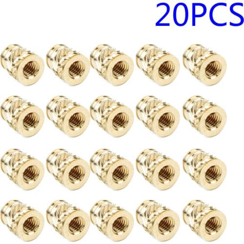 20pcs Heat-Set Screws M3 3mm M3-0.5 Brass Threaded Metal Thermosetting Screw Insert 3D Print Long High Quality