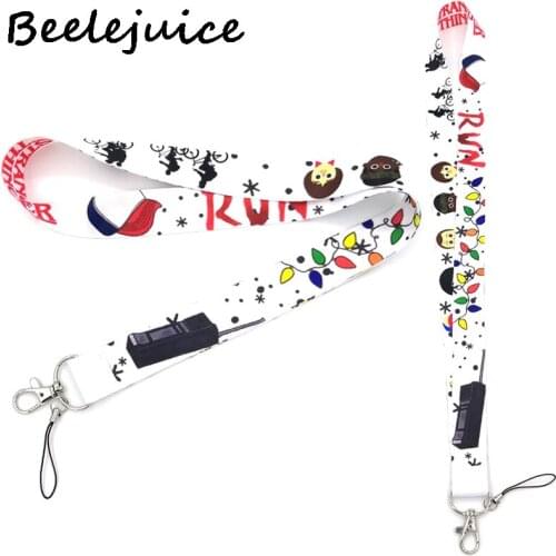 24pcs Stranger things cartoon kids 90s cartoon funny vintage Neck Lanyards ID badge card holder keychain Mobile Phone Strap Gift