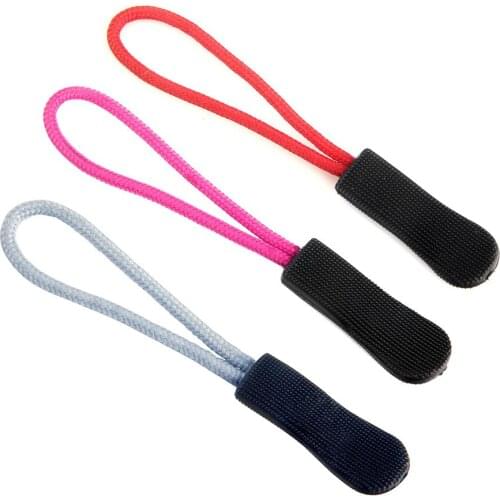 3Pcs Hot Sale Plastic Zipper Slider Rope Pull Replacement With Strap For Backpack Gym Suit Garment Bag DIY Accessories