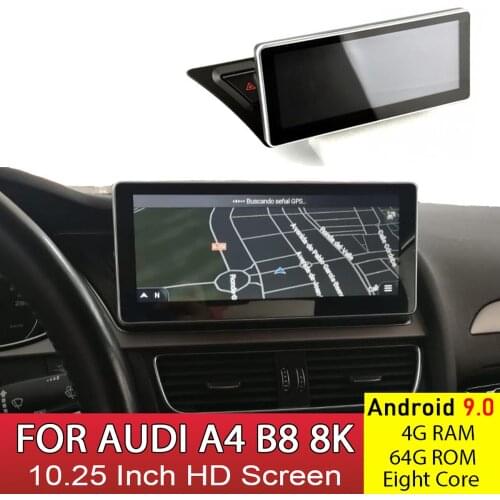 Android 9.0 10.2 Inch MMI 2G 3G Car Multimedia Player Octa-core 4G+ 64G GPS Navigation 8K Touch Screen for 2008-2016 AUDI A4 B8