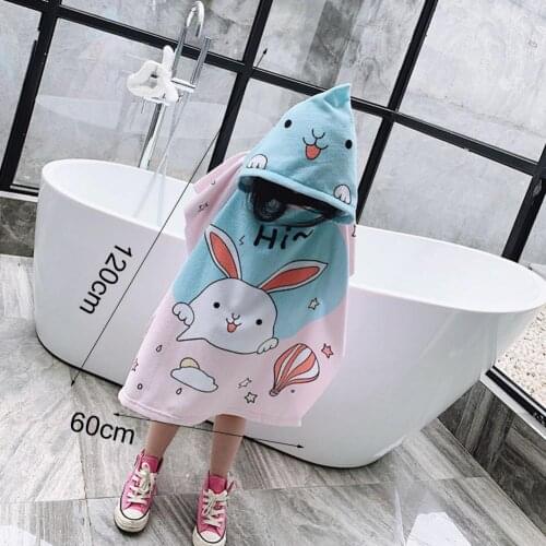 Bath Towel Skin-friendly Fadeless Polyester Kids Hooded Beach Towel for Children Bath Towel