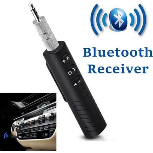 Bluetooth Receiver Hi-fi Wireless 3.5mm AUX Car Bluetooth Audio Adapter Handsfree Call Car Transmitterwith Back Clip Microphone