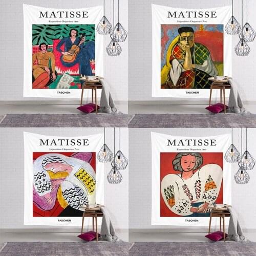 Bohemian portrait Oil Paint Tapestry Wall Hanging Psychedelic Art Tapestries Wall Cloth Psychedelic Women Yoga Carpet Boho Decor