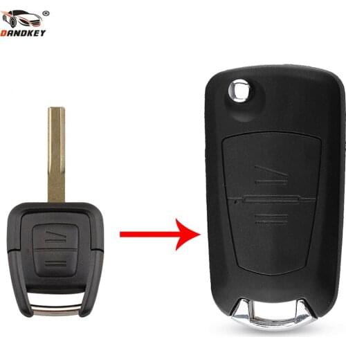 Dandkey 2 Buttons Remote Modified Flip Folding Car Key Fob Shell Case For Opel Montana Vectra Agile Novo Corsa HU43 Key Shell