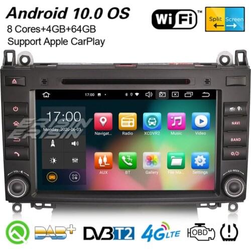 Erisin 8121 8-Core Android 10 CarPlay Car Stereo WiFi BT DSP DAB+Navi For Mercedes-Benz A/B Class Sprinter Viano Vito VW Crafter