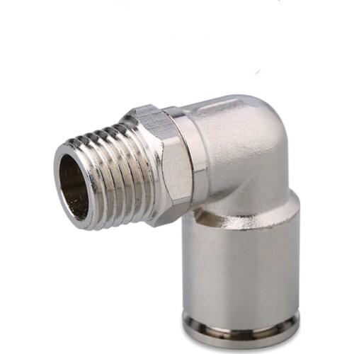 PL4-02 Brass Fitting Pneumatic Compressor Male Straight Compress Air Fitting Right angle elbow 4mm to 1/4"