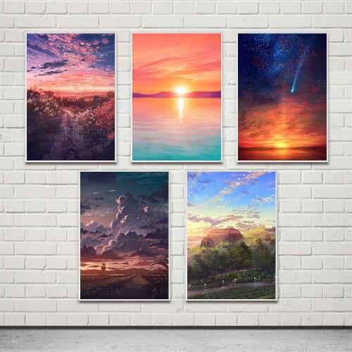 HD Print Colorful Cloud Sky Canvas Painting Wall Art Sunset Landscape Poster Modern Home Decor Living Room Modular Picture Frame