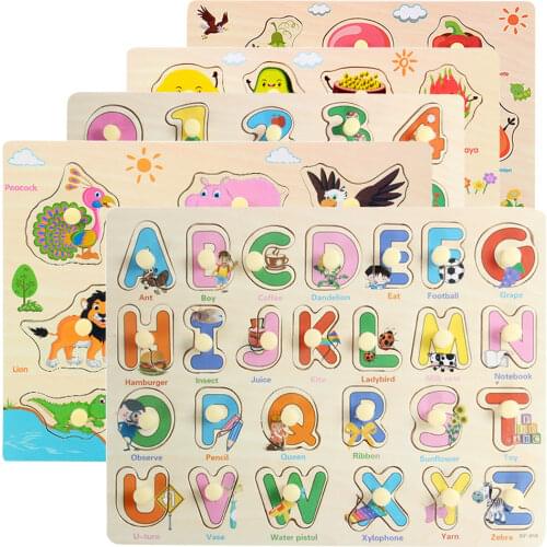 Peg Puzzle For Toddler Wooden Puzzle Zoo Marine Animal Alphabet Number Vegetable Peg Puzzle Jigsaw Kids Educational Toy Gift