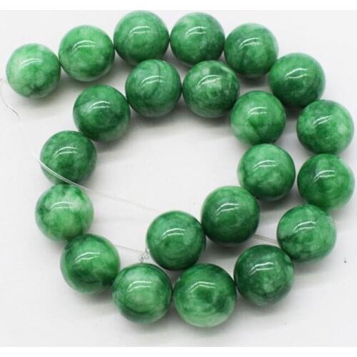 Loose beads green jade round 8/10/12/14/16/18mm 15" for DIY jewelry making FPPJ wholesale beads nature gem stone