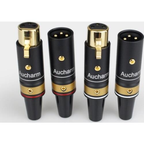 Aluminum Shell Brass Gilded Audio Adaptor XLR 3Pin Male/Female Audio Adapter Connector Converter HIFI Balance Cable