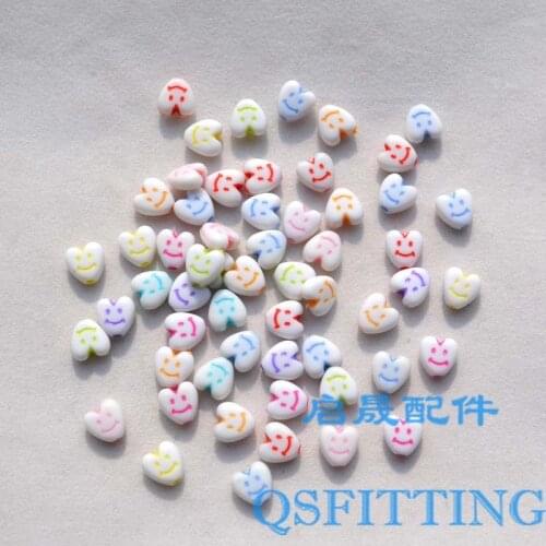 Supply DIY fashion jewelry Accessory,Children Handwork,6MM Heart Shape Small Face Acrylic Beads,mix Color