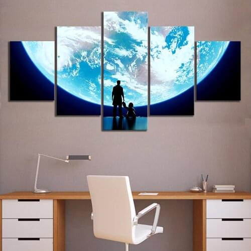 Home Decoration Modular Poster 5 Panel Overwatch Video Game Canvas Painting Super Moon Pictures Wall Art Printed For Living Room
