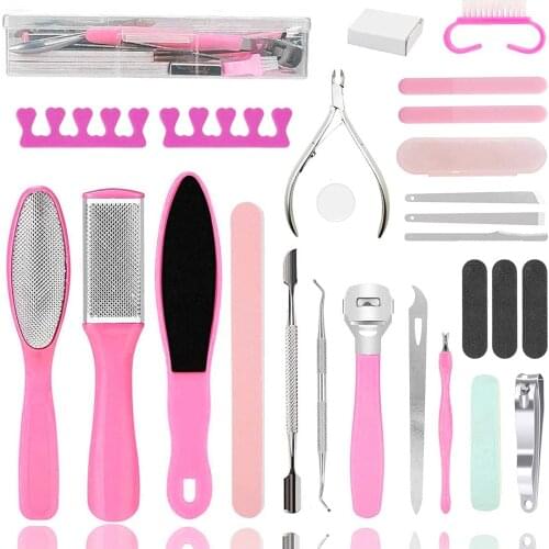 25 in 1 Professional Pedicure Kit,Foot Care Pedicure Tools Set Foot File Exfoliation Foot Dead Skin Remover Nail Toenail Clipper