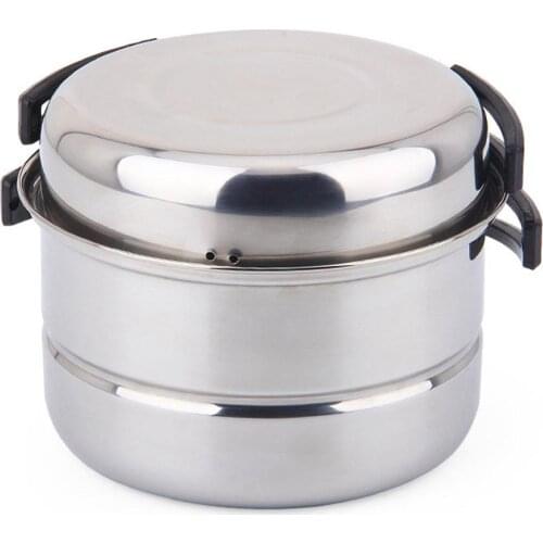 3pcs Outdoor Pan Set Stainless Steel Plate Stacking Pots Hiking Picnic Pot Camping Hiking Cookware Picnic Cooking Bowl Pot