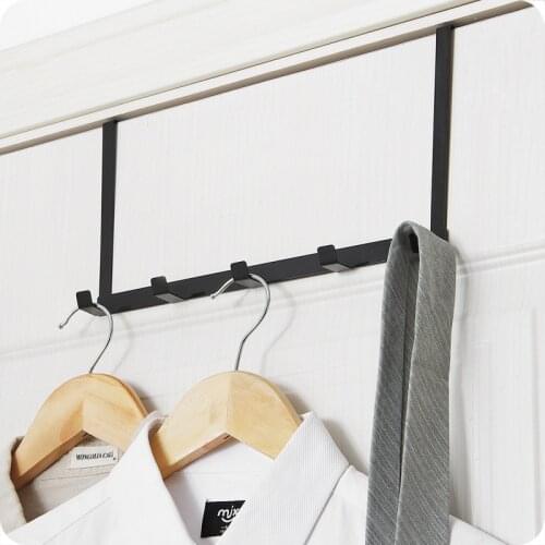 NEW Over-The-Door Hook Rack Metal Hanger Hanging Coat Hat Towel Bag Bag Organization Storage Holder White And Black