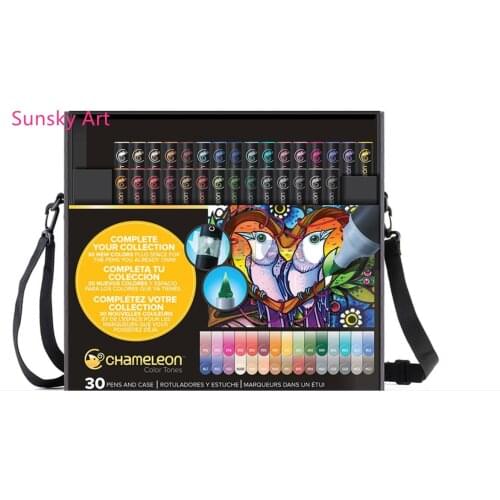 Original Chameleon Pens Gradient chameleon Alcoholic marker pen 30 color Double headed Cartoon design Oil marker art supplies