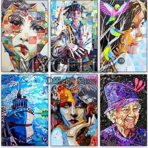 Full Square Diamond Painting Abstract Woman 5D Diamond Embroidery Portrait Home Decor Diamond mosaico Paintings Art Wall Picture