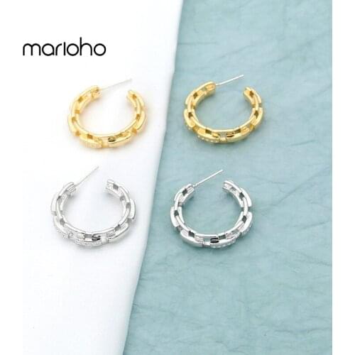 Simple Wild Gold Silver Color Metal Round Opening Hoop Earrings Fashion Hollow geometric Statement Earrings Jewelry Party Women