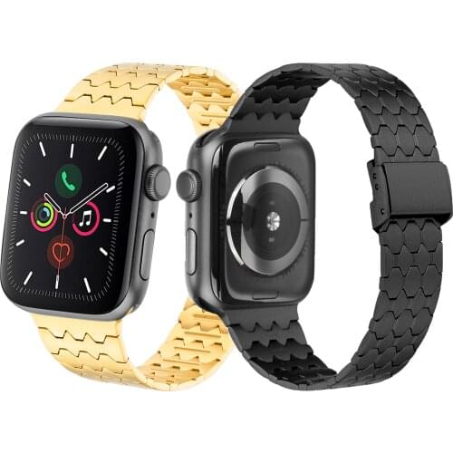 For Apple Watch Band 42 44 mm The latest fashion wave-shaped ultra-thin stainless steel strap iwatch series 3 38 mm SE 6 5 2 1