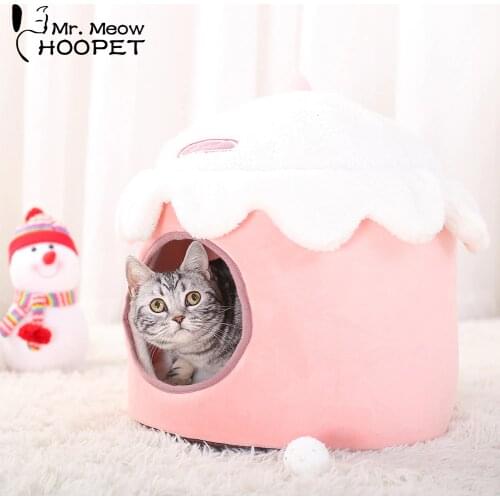 Hoopet Cat Pink Bed Cat Cute House Pet Bench for Dogs Puppy Soft Comfortable House for Cats