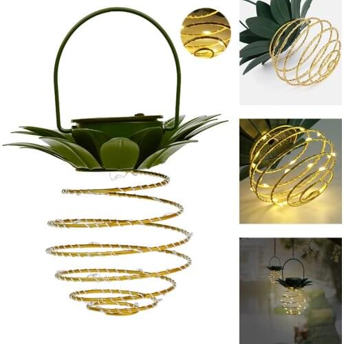 LED Solar Energy Iron Art Copper Pineapple Lamp Copper Wire Lamp String Outdoor Waterproof Garden Decorative Landscape Lamp