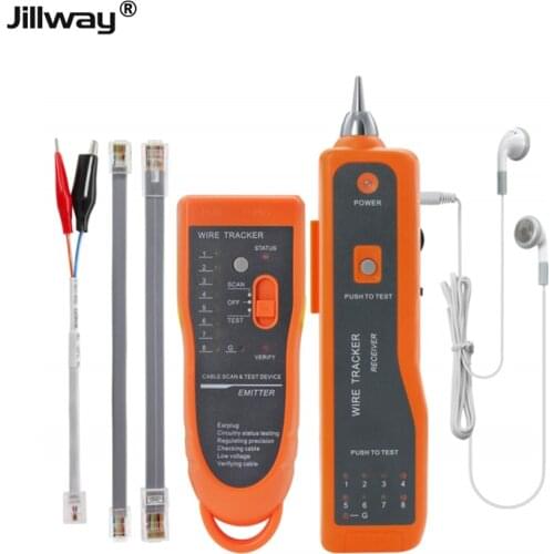Jillway Wire Tracker Tester RJ45 RJ11 with Headphones LAN Cat5 Cat6 Network Tracer Portable Cable for network cable finder