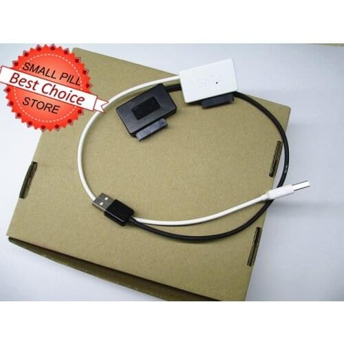 USB 2.0 TO 7+6 13 Pin Slimline SATA Laptop CD/DVD Rom Adapter black white