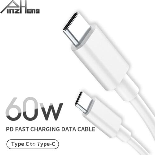 PINZHENG USB Type C Cable USB-C For Samsung S10 Xiaomi Huawei Mate 20 Charing Type-C 60W PD Fast Charge 3.0 USB-C Type C Cable