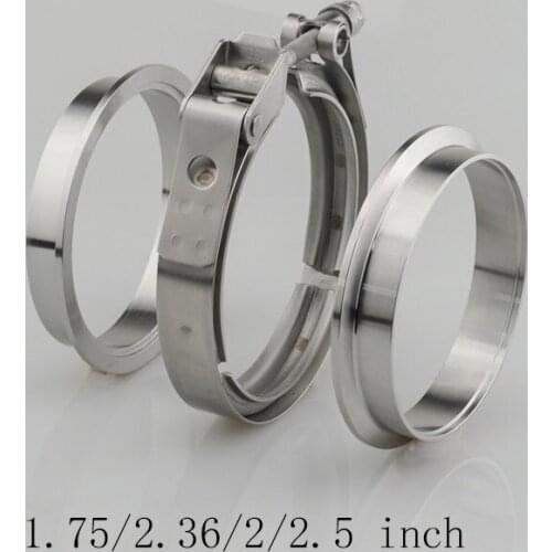 V-Band Clamp 1.75/2.36/2/2.5 inch Male/Female Flange Kit V-band Stainless Steel Turbo Exhaust Pipes Car Accessories