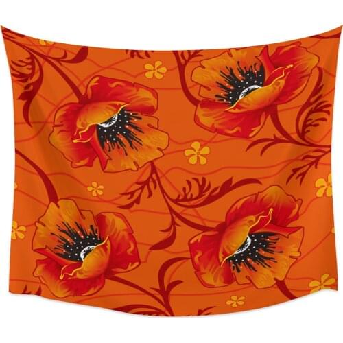 Orange Flower Chic Wall Tapestry Home Wall Decor Tapestry Cover Beach Towel Picnic Mat Yoga Mat