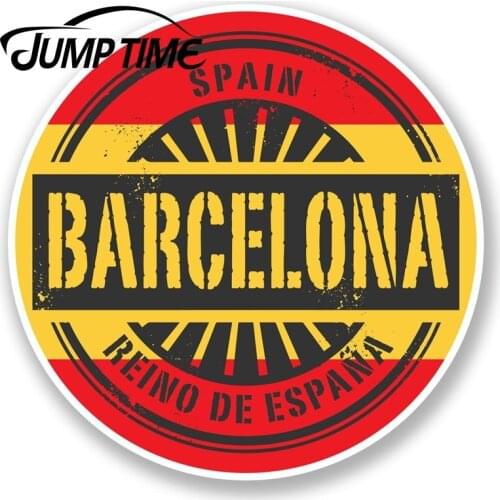 Jump Time for Barcelona Catalunya Spain Vinyl Sticker Decal Travel Luggage Tag Decal Rear Windshield Waterproof Car Accessories
