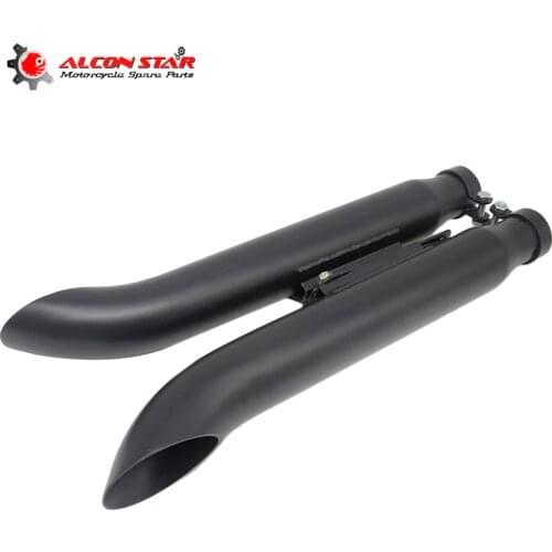 Alconstar- Motorcycle Cafe Racer Exhaust Pipe Muffler Tail Tube Silencer For Harley Bobbers Touring Bagger Sportster 883 XR1200