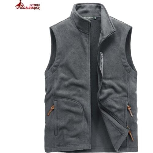 New Mens Soft Shell Vest Jackets Autumn Winter Fleece Waistcoat Fishing Mountaineering Hiking Sleeveless Jacket Pockets Clothes